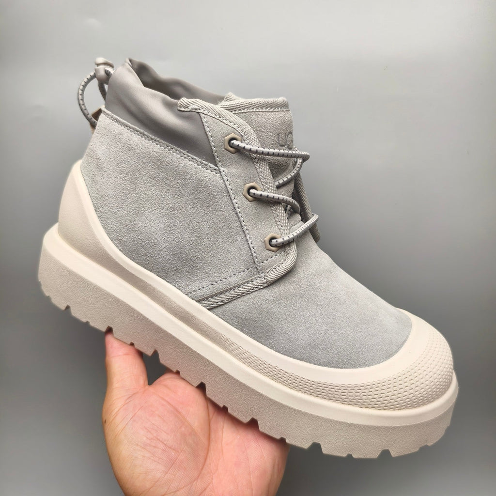 Light Grey High-Top Trendy Casual Sneakers — New Arrival | In Stock