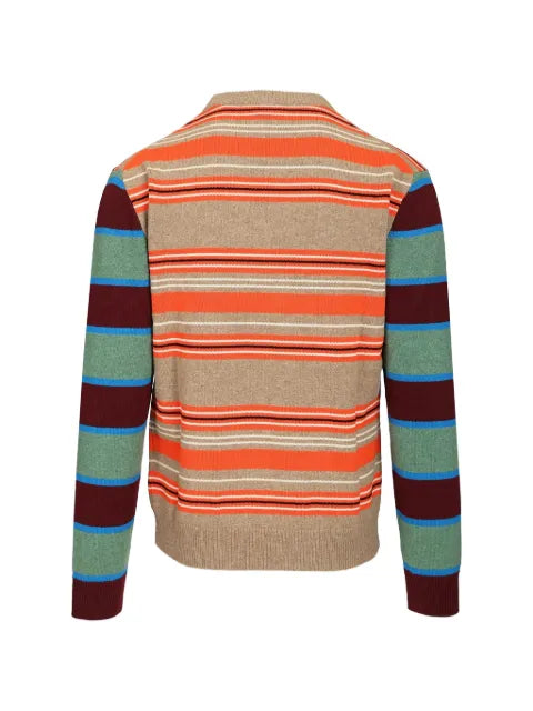 Paul Smith contrast-sleeve lambswool-cotton stripe sweater