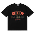 Rhude Yacht Club Bay Of Angels Flag Crest Vintage Black Oversized T‑Shirt