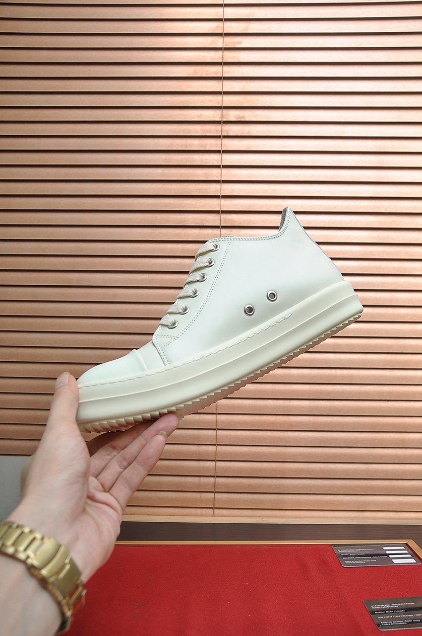 Rick Owens Geometric Seam Platform Low-Top Sneakers
