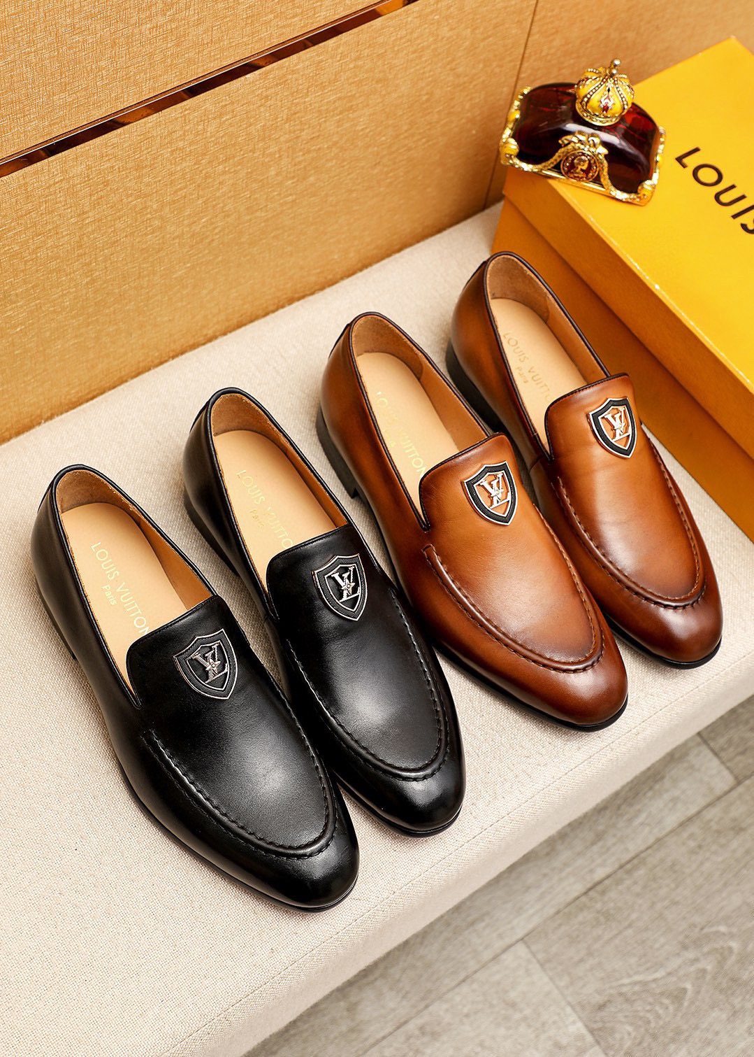 Louis Vuitton Shield-Detail Slip-On Shoes