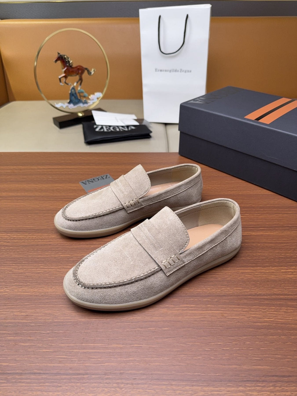 Zegna Men's Suede Strap Loafers