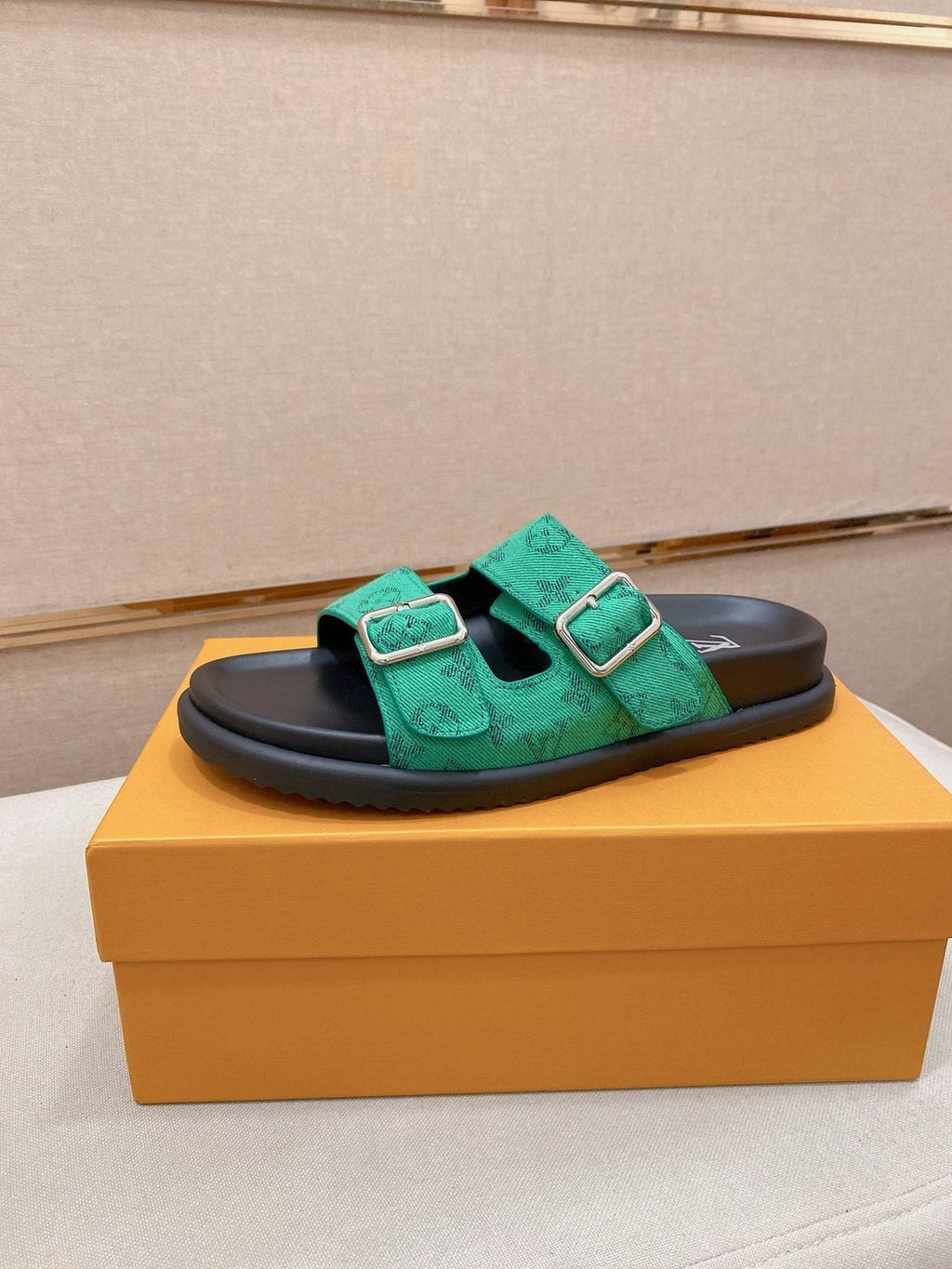 Louis Vuitton Men's Double-Buckle Slide Sandals
